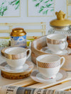 Goodhomes Porcelain Tea/Coffee Cup Saucer Set (Set of 6pcs Cup & 6pcs Saucer)