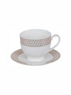 Goodhomes Porcelain Tea/Coffee Cup Saucer Set (Set of 6pcs Cup & 6pcs Saucer)