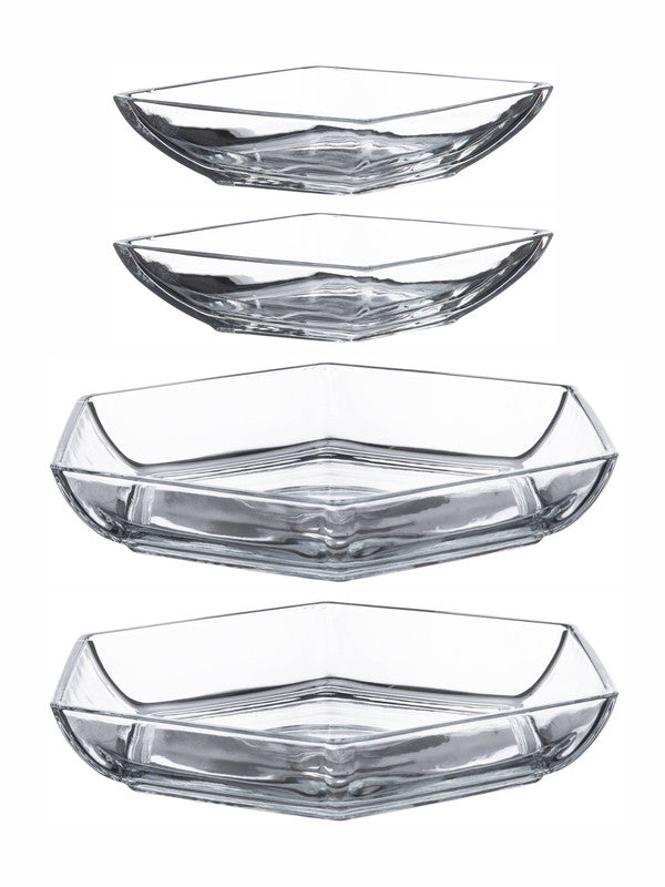 Goodhomes Glass Platter Set (Set of 4pcs)