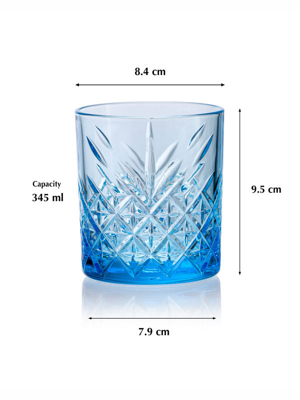 Pasabahce Timeless Whisky/ Juice Glass 345 ml 4 Pcs Set Blue