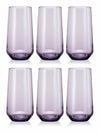 Pasabahce Allegra Long Drink Water/ Juice Glass 470 ml 6 Pcs Set Purple