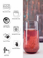 Pasabahce Allegra Long Drink Water/ Juice Glass 470 ml 6 Pcs Set Purple