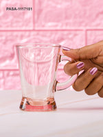 Pasabahce Heybeli Glass Tea/ Coffee Mug 180 ml 6 Pcs Set Pink
