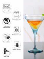 Pasabahce V-Line Martini Stem Glass 250 ml 2 Pcs Set Blue