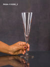 Pasabahce V-Line Champagne Flute Stem Glass 150 ml 2 Pcs Set Pink