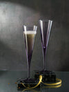 Pasabahce V-Line Champagne Flute Stem Glass 150 ml 2 Pcs Set Purple