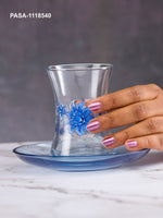 Pasabahce Diana Glass Cup & Saucer 170 ml 12 Pcs Set (Kashmiri Kahwa)