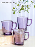 Pasabahce Glass Colour Carre Mugs (Set of 6pcs)