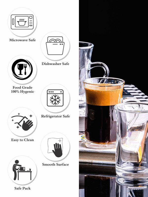 Pasabahce Mila Glass Tea/Coffee Mug (Set of 3pcs)