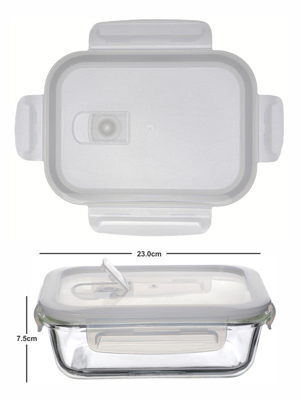 Purefit Glass Rectangle Container Bowl with Airtight Lid