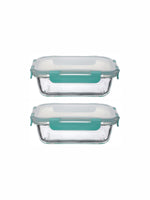 Purefit Glass Rectangle Container Set with Airtight Lid (Set of 2pcs)