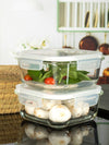 Purefit Glass Square Container Set with Airtight Lid (Set of 2pcs)