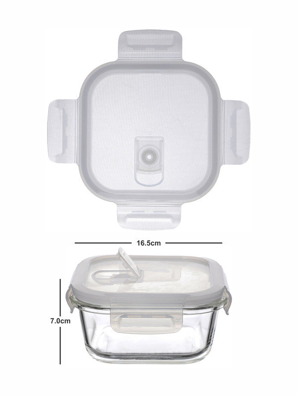 Purefit Glass Square Container Set with Airtight Lid (Set of 2pcs)