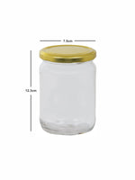 Goodhomes Glass Storage Jar with Gold Metal Lid (Set of 6pcs)