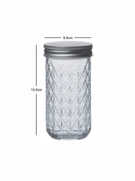 Goodhomes Glass Storage Jar with Silver Metal Lid (Set of 6pcs)