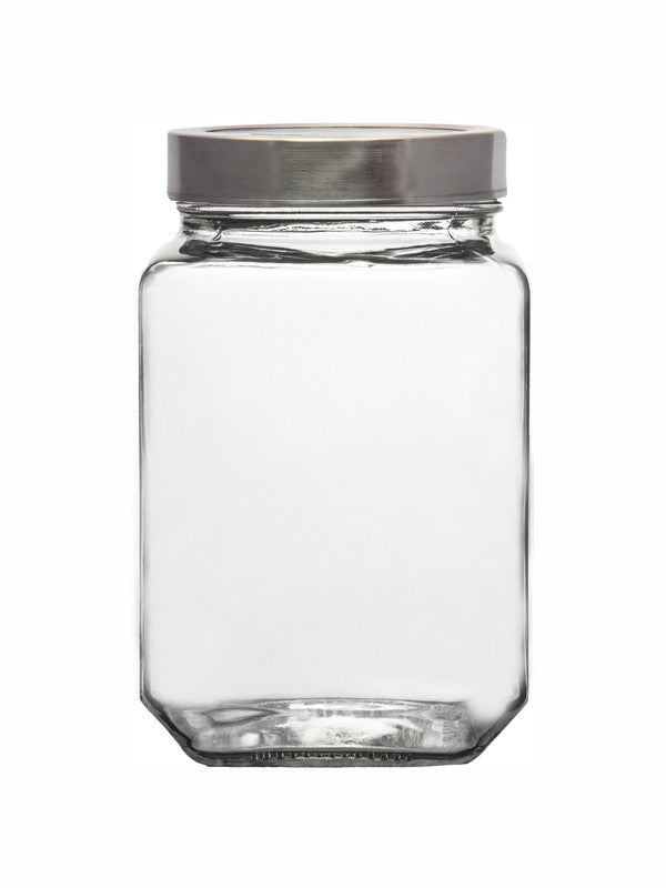 Goodhomes Glass Storage Jar with Lid(Set of 2 Pcs.)