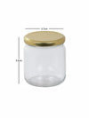 Goodhomes Glass Storage Jar with Gold Metal Lid (Set of 6pc)