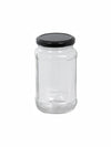 Goodhomes Glass Storage Jar with Black Metal Lid (Set of 6pcs)