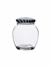 Goodhomes Glass Storage Small Jar with Black checkered Lid(Set of 6 Pcs.)