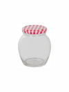 Goodhomes Glass Storage Jar with Red Checks Metal Lid (Set of 6pcs)