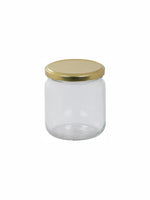 Goodhomes Glass Storage Jar with Gold Metal Lid (Set of 6pcs)