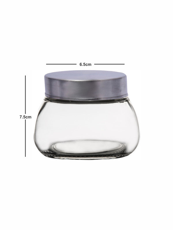 Goodhomes Glass Storage Jar with Lid (Set of 4pcs)