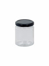 Goodhomes Glass Storage Jar with Black Metal Lid (Set of 6pcs)