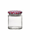 Goodhomes Glass Storage Jar with Red checkered Lid(Set of 6 Pcs.)