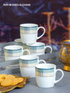 Sonaki Bone China Coffee/Tea Mugs with Gold Print (Set of 6pcs)