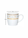 Sonaki Bone China Coffee/Tea Mugs with Gold Print (Set of 6pcs)