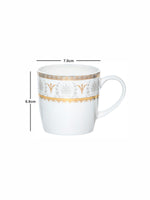 Sonaki Bone China Coffee/Tea Mugs with Gold Print (Set of 6pcs)