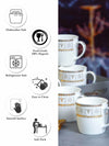 Sonaki Bone China Coffee/Tea Mugs with Gold Print (Set of 6pcs)