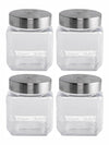 Glass Storage Square Jar (Set of 4pcs)