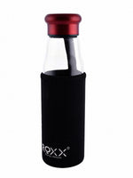 Glass Juice Bottle with Color Grip ROXX-1754-BLACK