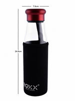 Glass Juice Bottle with Color Grip ROXX-1754-BLACK