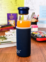 Glass Juice Bottle with Color Grip ROXX-1754-BLUE