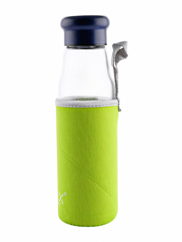 Glass Juice Bottle with Color Grip ROXX-1754-GREEN