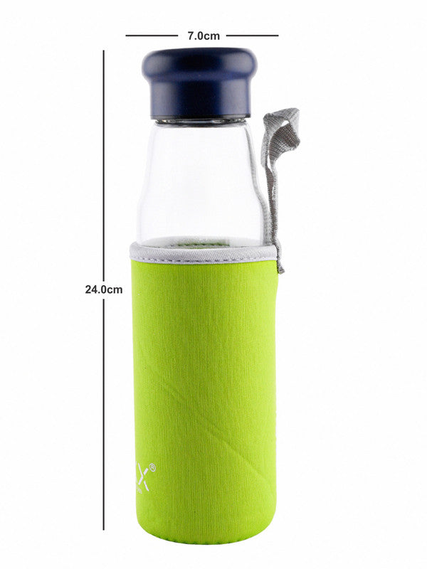Glass Juice Bottle with Color Grip ROXX-1754-GREEN