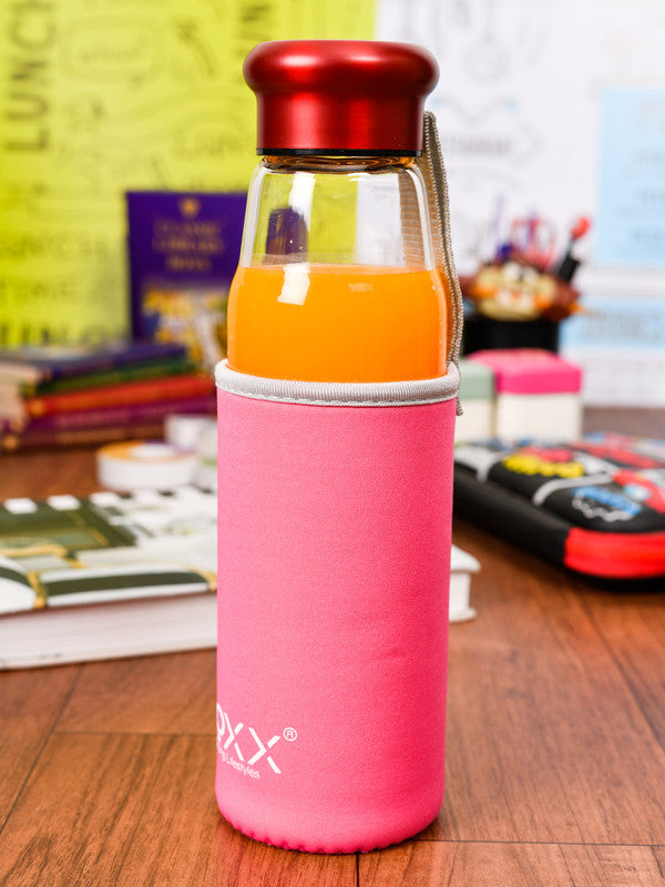 Glass Juice Bottle with Color Grip ROXX-1754-PINK