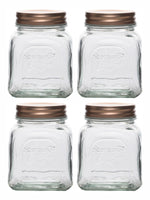 Roxx Glass Harmony Square Jar (Set of 4pcs)