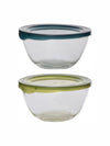 Roxx Glass Cuba Mixing Bowl with Color Lid (Set of 4pcs)