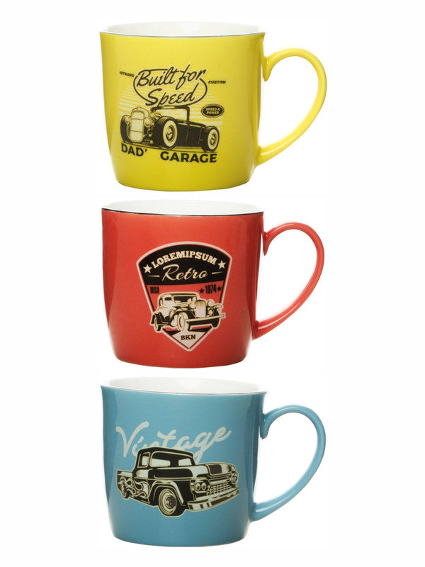 Roxx Bone China Vintage Car Coffee Mug (Set of 6pcs)