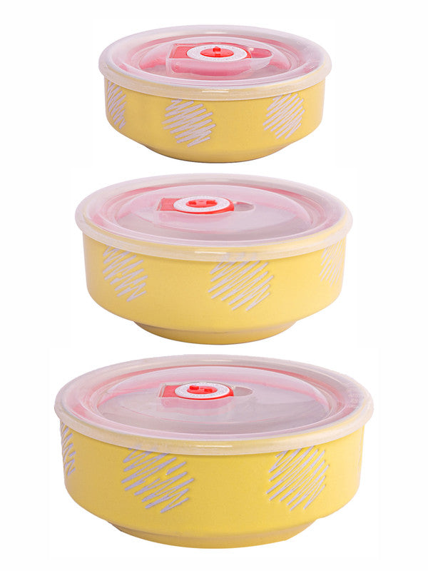 Porcelaine Bowl set with Airtight Lid (Set of 3pcs )