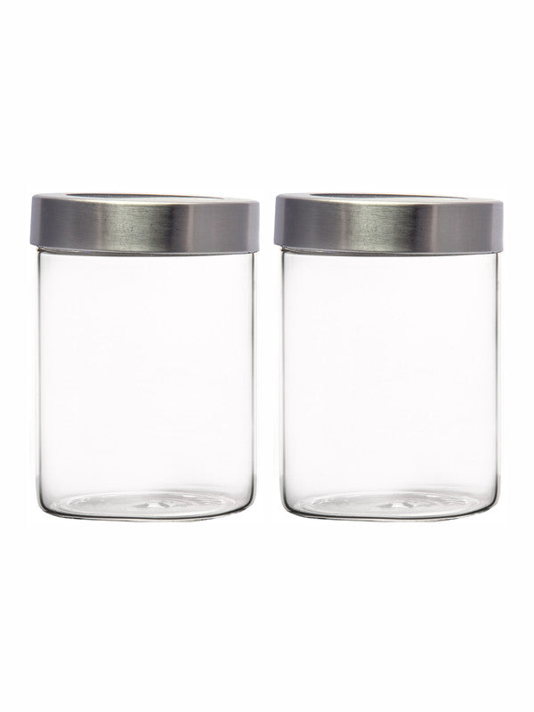 Roxx Glass Boroxx Storage Jar(Set of 2 Pcs)