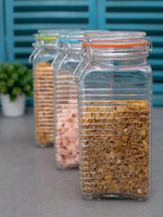 Glass Jar Set with Airtight Swing Cap (Set of 3 pcs)