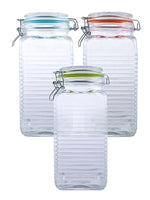 Glass Jar Set with Airtight Swing Cap (Set of 3 pcs)