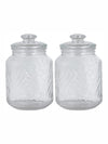 Roxx Glass Milano Storage Jar with Glass Lid (Set of 2pcs)