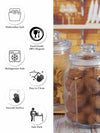 Roxx Glass Milano Storage Jar with Glass Lid (Set of 2pcs)