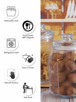 Roxx Glass Milano Storage Jar with Glass Lid (Set of 2pcs)