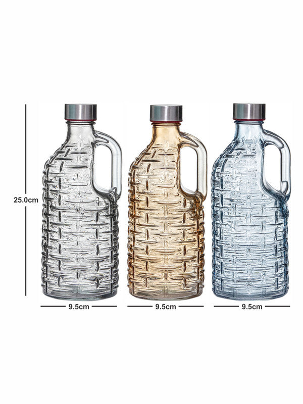 Indigo Color Glass Bottle Set of 3pcs